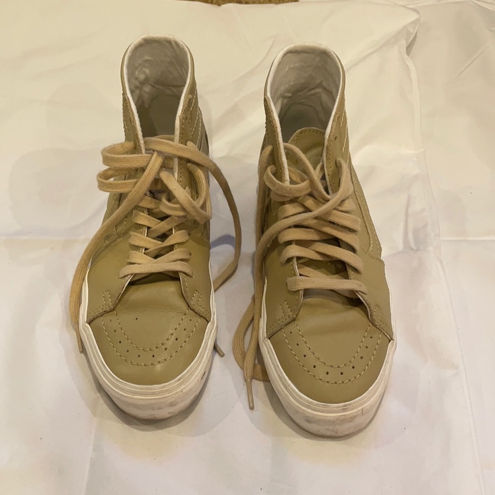 Vans high top faux leather sneakers